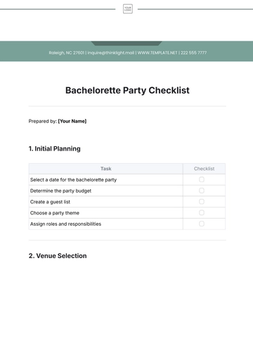 Free Bachelorette Party Checklist Template to Edit Online