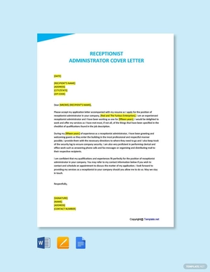 Administrator Receptionist Cover Letter