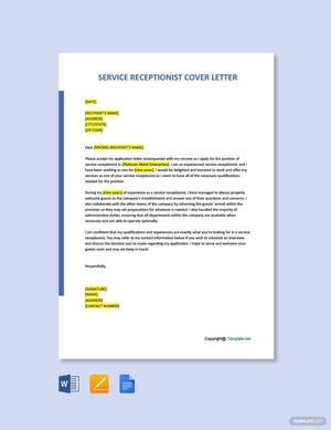 Simple Service Receptionist Cover Letter