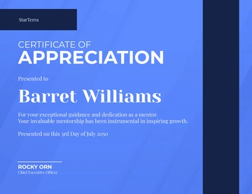 Free Mentorship Memento Certificate Template to Edit Online