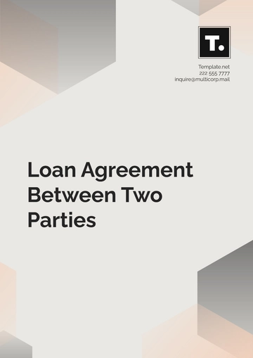 Free Loan Agreement Between Two Parties Template to Edit Online