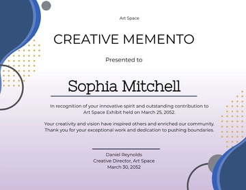 Free Creative Memento Certificate Template to Edit Online