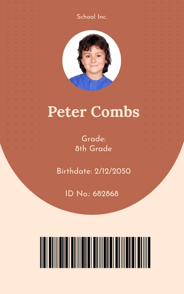 Free Aesthetic Online Student ID Card Template to Edit Online