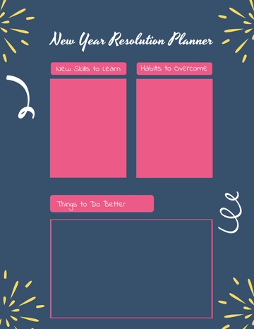 Free New Year Resolutions Planner Template to Edit Online
