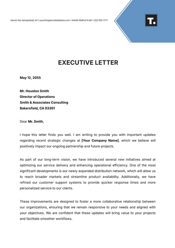 Free Executive Letter Template to Edit Online