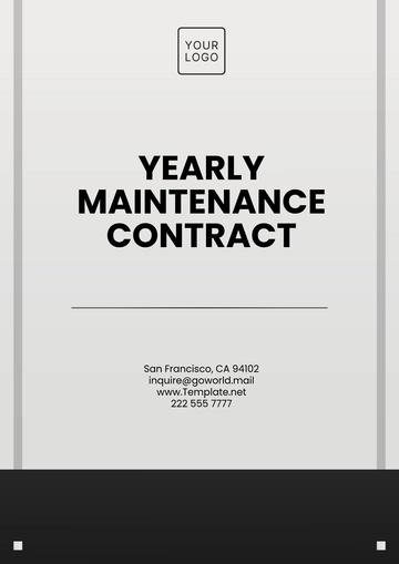 Free Sample Yearly Maintenance Contract Template to Edit Online