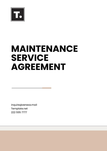 Free Maintenance Service Agreement Template to Edit Online