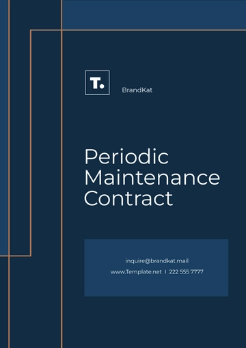 Free Periodic Maintenance Contract Template to Edit Online