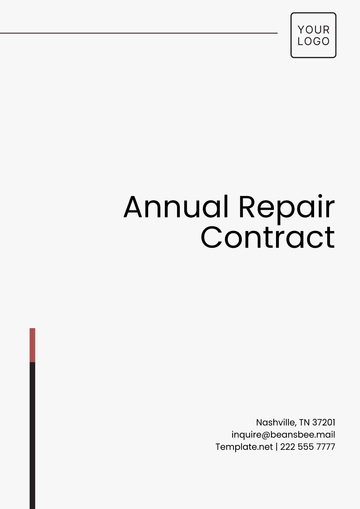 Free Simple Annual Repair Contract Template to Edit Online