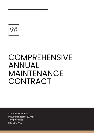 Free Comprehensive Annual Maintenance Contract Template to Edit Online