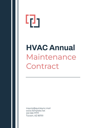 Free HVAC Annual Maintenance Contract Template to Edit Online