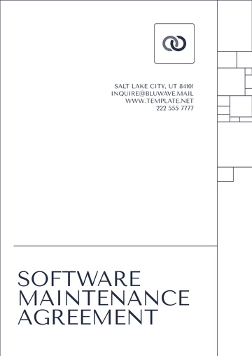 Free Software Maintenance Agreement Template to Edit Online