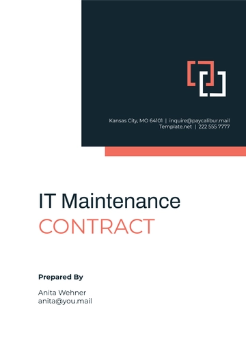 Free IT Maintenance Contract Template to Edit Online