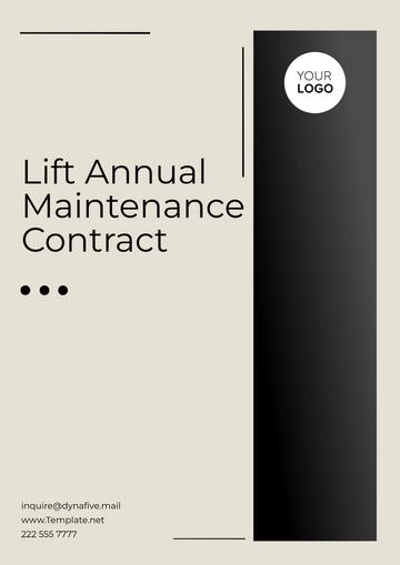 Free Lift Annual Maintenance Contract Template to Edit Online