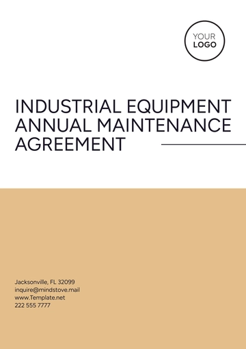 Free Industrial Equipment Annual Maintenance Agreement Template to Edit Online
