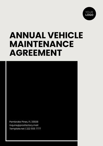 Free Annual Vehicle Maintenance Agreement Template to Edit Online