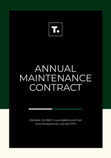 Free Professional Annual Maintenance Contract Template to Edit Online
