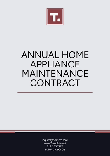 Free Annual Home Appliance Maintenance Contract Template to Edit Online