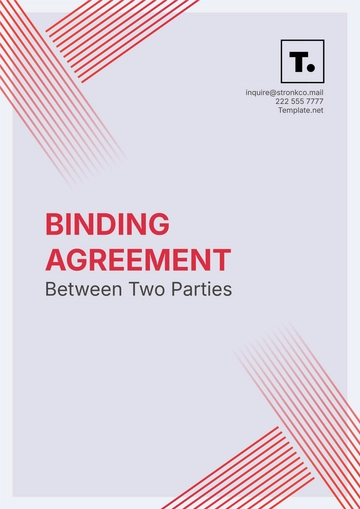 Free Binding Agreement Between Two Parties Template to Edit Online