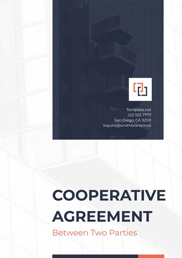Free Cooperative Agreement Between Two Parties Template to Edit Online