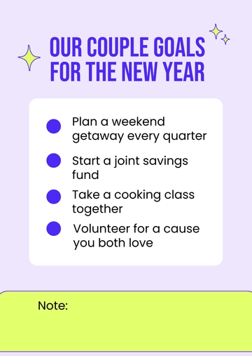 Free New Year Couple Goal Template to Edit Online