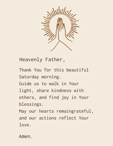 Free Saturday Morning Prayer Template to Edit Online