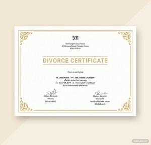 Divorce Certificate Template Divorce Certificate Template