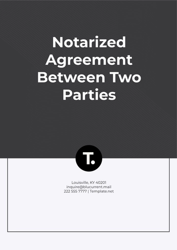 Free Notarized Agreement Between Two Parties Layout Template to Edit Online