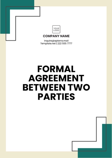 Free Formal Agreement Between Two Parties Design Template to Edit Online