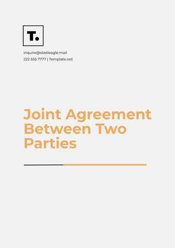 Free Joint Agreement Between Two Parties Template to Edit Online