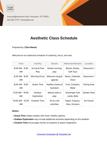Free Aesthetic Class Schedule Template to Edit Online