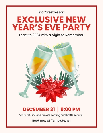 Free New Year Party Invitation Flyer Template to Edit Online