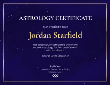 Free Astrology Certificate Online Template to Edit Online