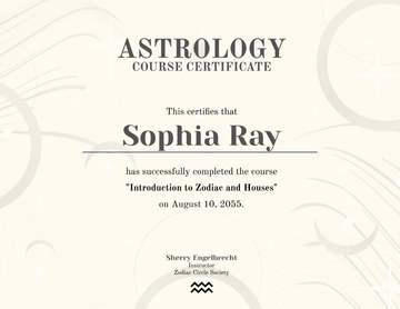 Free Creative Astrology Course Certificate Template to Edit Online