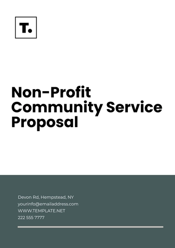 Free Non- Profit Community Service Proposal Template to Edit Online