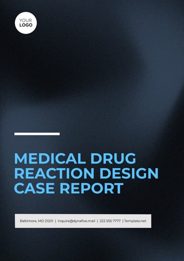 Free Medical Drug Reaction Design Case Report Template to Edit Online