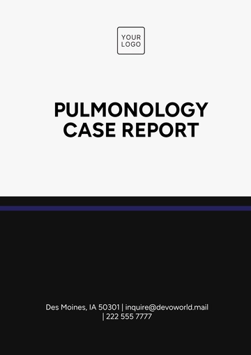 Free Pulmonology Case Report Template to Edit Online