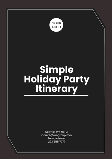 Free Simple Holiday Party Itinerary Template to Edit Online