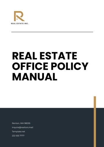 Free Real Estate Office Policy Manual Template to Edit Online