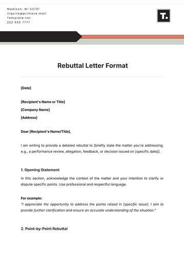 Free Rebuttal Letter Format Template to Edit Online