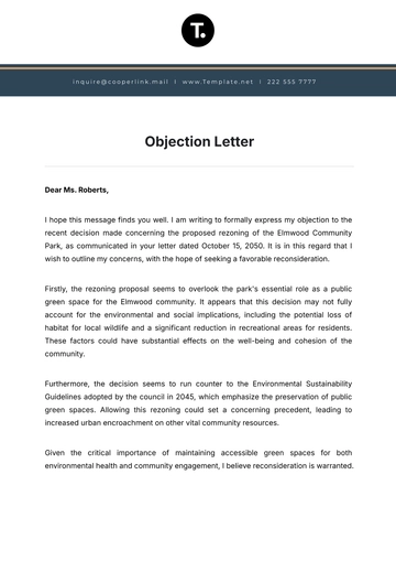Free Objection Letter Template to Edit Online