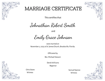 Free Blank Marriage Certificate Template to Edit Online