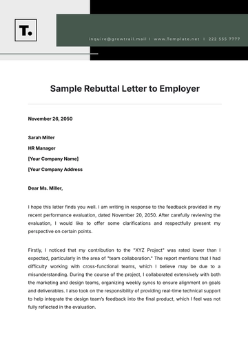 Free Sample Rebuttal Letter to Employer Template to Edit Online