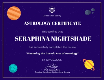 Free Astrology Certificate Format Template to Edit Online