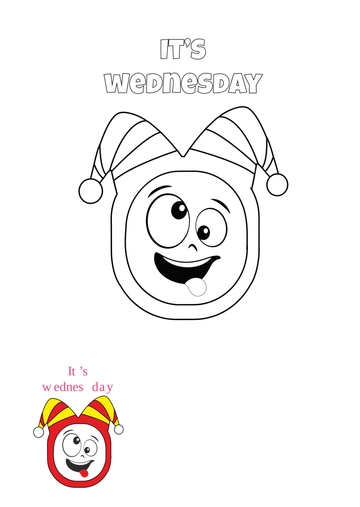 Free Wacky Wednesday Coloring Page Template to Edit Online