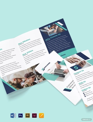 Tri-Fold IT Corporate Brochure Template