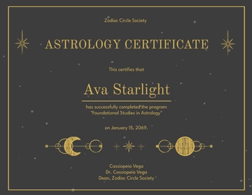 Free Astrology Certificate Seal Template to Edit Online