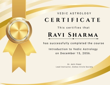 Free Vedic Astrology Certifcate Template to Edit Online