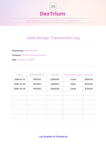 Free Data Design Transaction Log Template to Edit Online