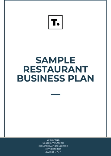 Free Sample Restaurant Business Plan  Template to Edit Online